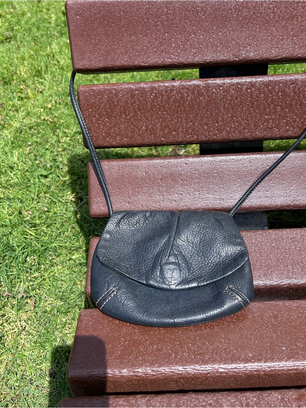 Fossil Black Pebbled Leather Crossbody Bag